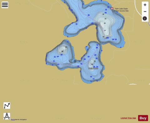 South Twin depth contour Map - i-Boating App