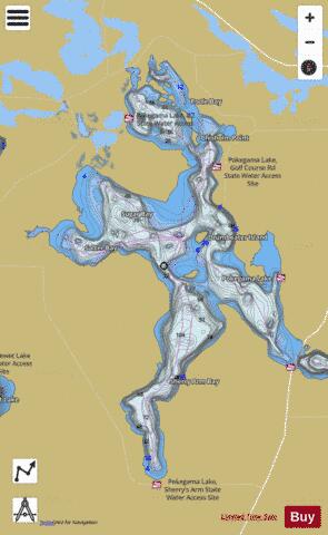 Pokegama (Wendigo) depth contour Map - i-Boating App