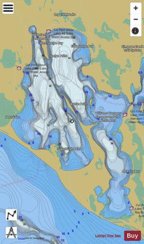 Cut Foot Sioux(Main Bay) depth contour Map - i-Boating App