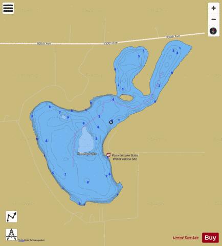 Pomroy depth contour Map - i-Boating App