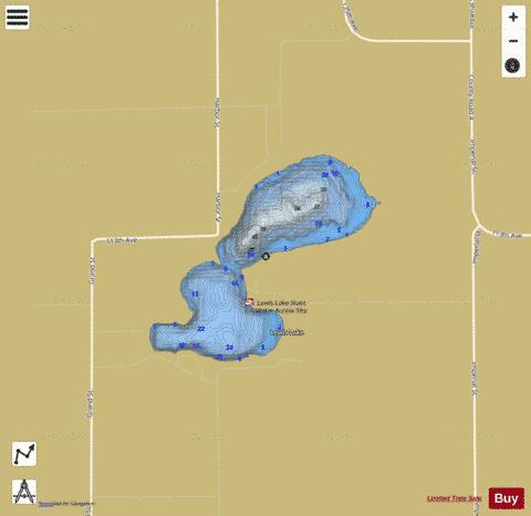 Lewis depth contour Map - i-Boating App