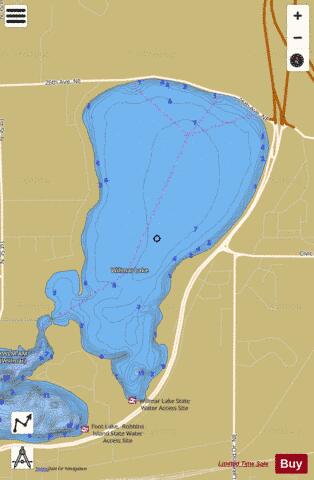 Willmar depth contour Map - i-Boating App