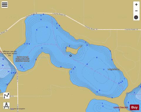 Middle Jefferson depth contour Map - i-Boating App