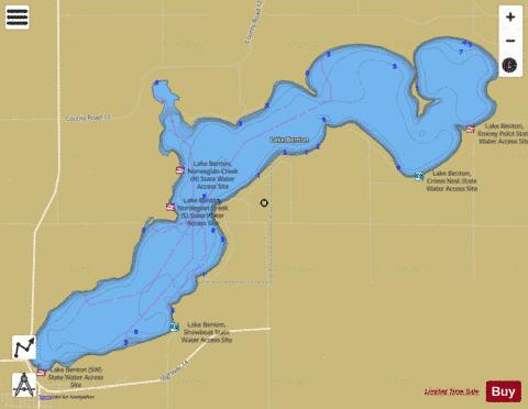 Benton depth contour Map - i-Boating App