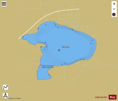 Silver depth contour Map - i-Boating App