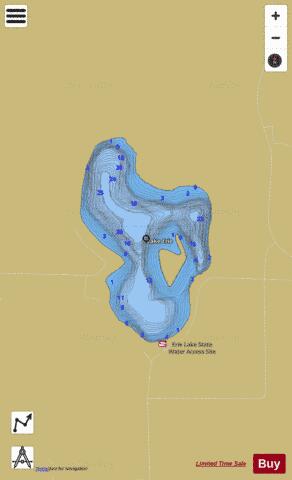 Erie depth contour Map - i-Boating App