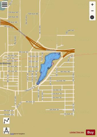 East Side depth contour Map - i-Boating App