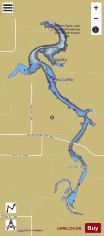 Zumbro depth contour Map - i-Boating App