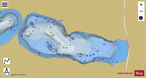 East Leaf depth contour Map - i-Boating App