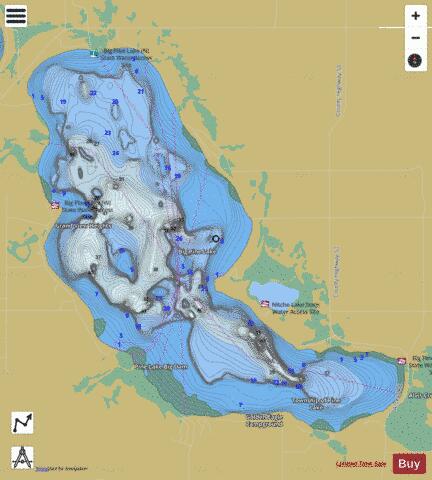 Big Pine depth contour Map - i-Boating App