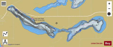Long (main lake) depth contour Map - i-Boating App