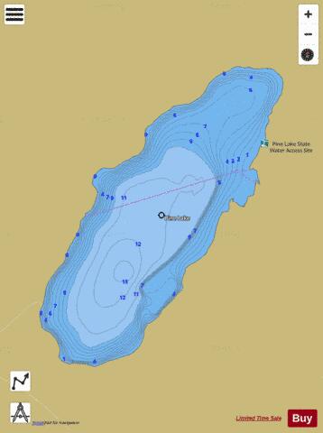 Pine depth contour Map - i-Boating App