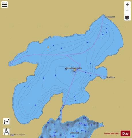 Seven Beaver depth contour Map - i-Boating App