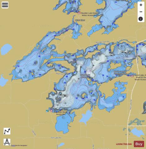 Island Lake Rsvr(W.Basin) depth contour Map - i-Boating App