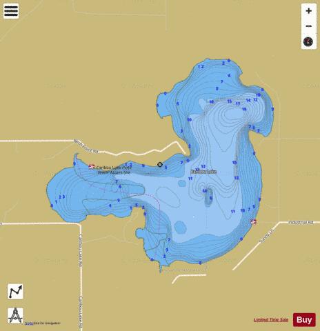 Caribou depth contour Map - i-Boating App