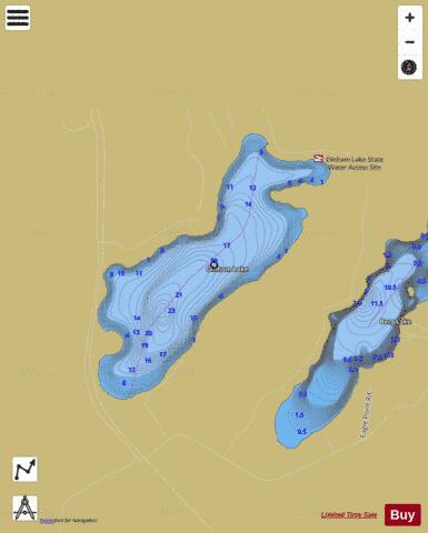 Dinham depth contour Map - i-Boating App