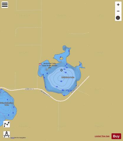 McMahon depth contour Map - i-Boating App