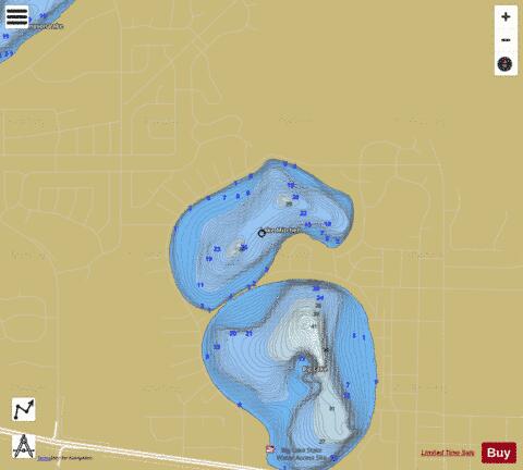 Mitchell depth contour Map - i-Boating App