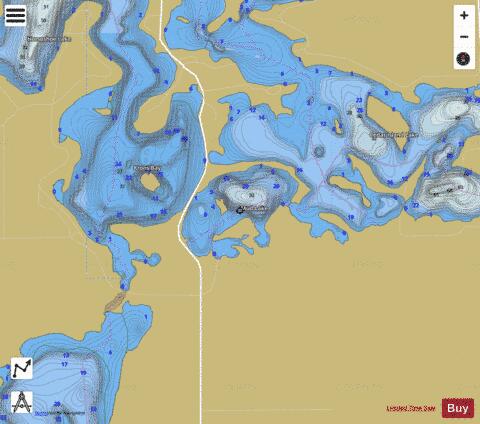 Cedar Island (Mud Lk) depth contour Map - i-Boating App