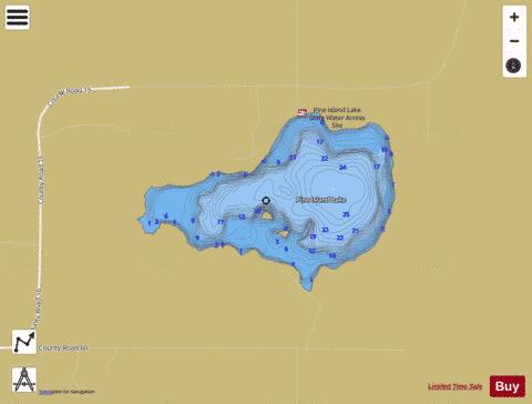 Pine Island depth contour Map - i-Boating App