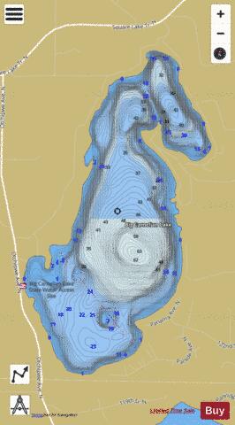 Big Carnelian depth contour Map - i-Boating App