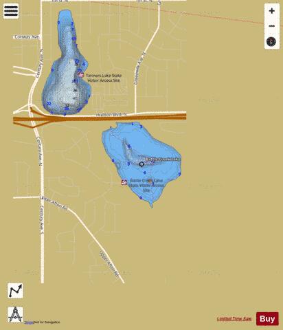Battle Creek depth contour Map - i-Boating App