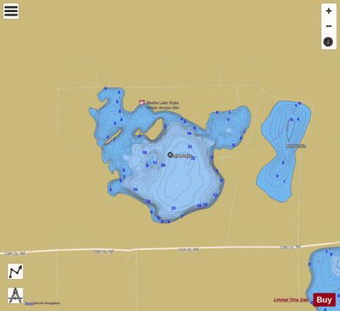 Beebe depth contour Map - i-Boating App