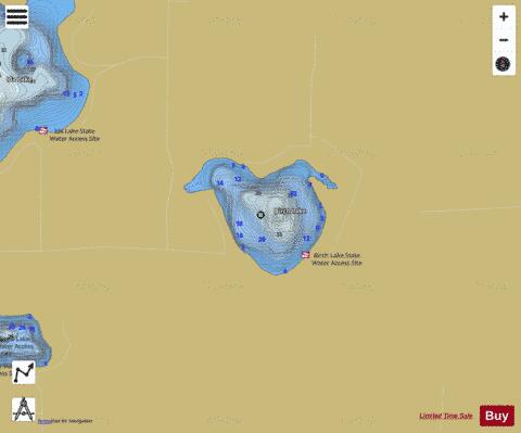 Birch depth contour Map - i-Boating App