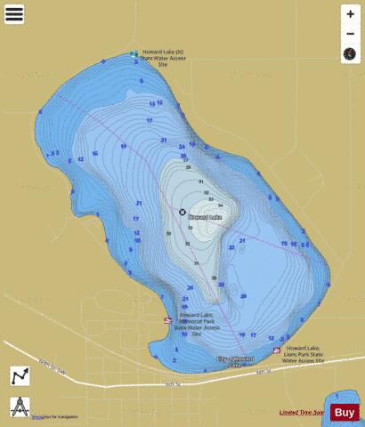 Howard depth contour Map - i-Boating App