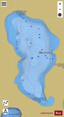 Collinwood depth contour Map - i-Boating App