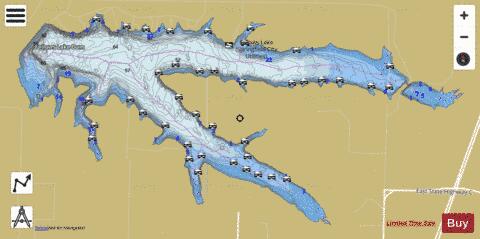 Fellows Lake depth contour Map - i-Boating App