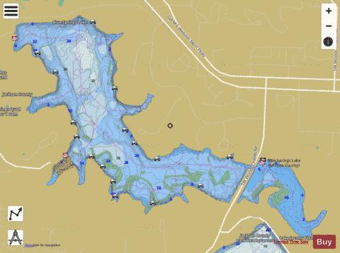 Blue Springs Lake depth contour Map - i-Boating App