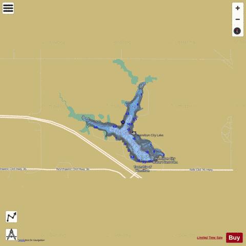 Hamilton Lake depth contour Map - i-Boating App