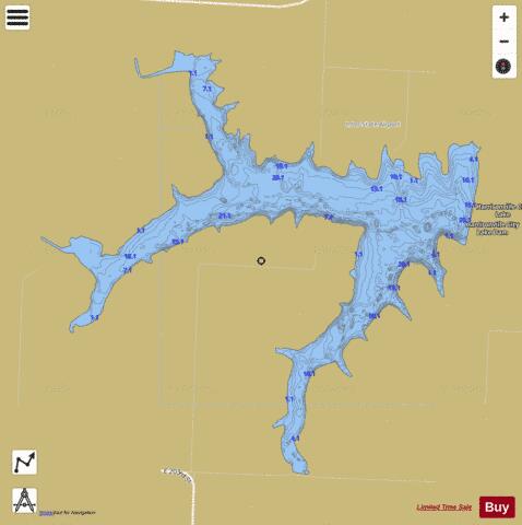Harrisonville City Lake depth contour Map - i-Boating App