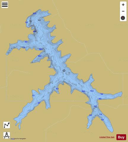 Hazel Creek Lake depth contour Map - i-Boating App