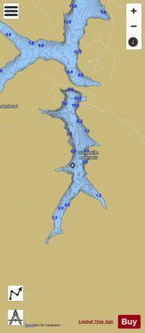 Mahoney Lake depth contour Map - i-Boating App