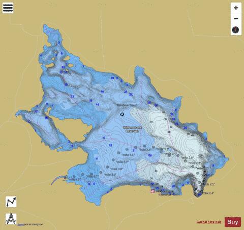 Willow Creek Reservoir depth contour Map - i-Boating App