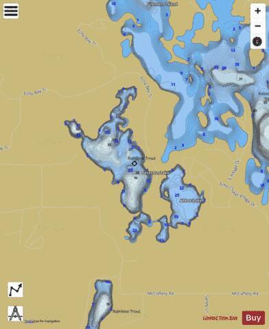 Peterson Lake depth contour Map - i-Boating App