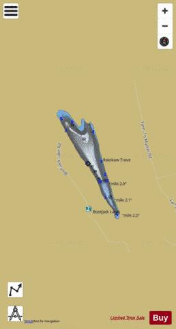 Bootjack Lake depth contour Map - i-Boating App