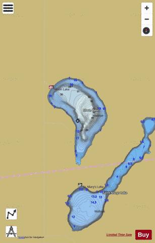 Moon Lake depth contour Map - i-Boating App