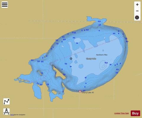Cherry Lake (Kidder) depth contour Map - i-Boating App