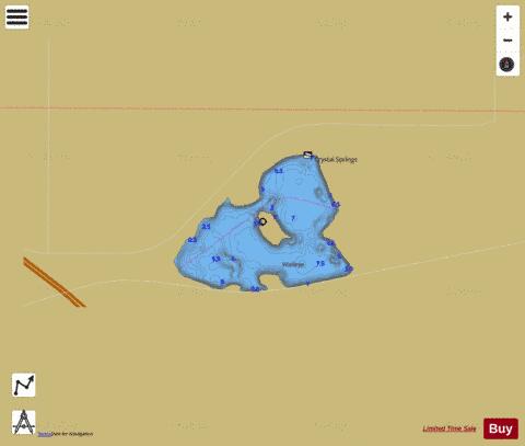 Crystal Springs depth contour Map - i-Boating App