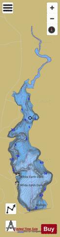 White Earth Dam depth contour Map - i-Boating App