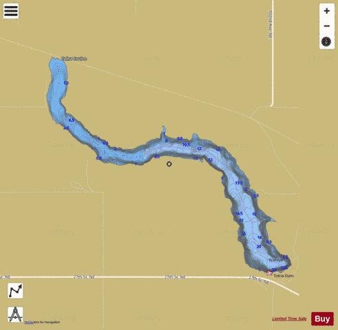 Tolna Dam depth contour Map - i-Boating App