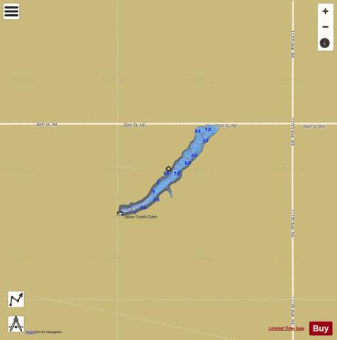 Silver Creek Dam depth contour Map - i-Boating App