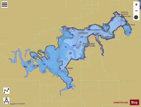Dickinson Reservoir (Patterson Lake) depth contour Map - i-Boating App