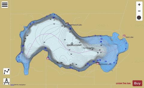 Spiritwood Lake depth contour Map - i-Boating App