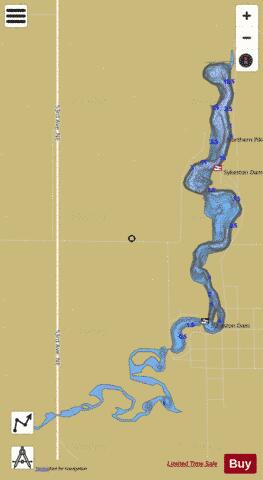 Sykeston Dam depth contour Map - i-Boating App