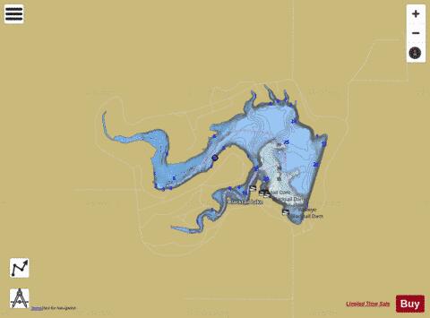 Blacktail Dam depth contour Map - i-Boating App