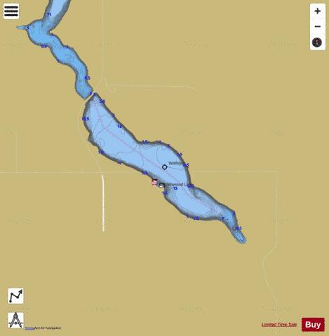 Hiddenwood Lake depth contour Map - i-Boating App